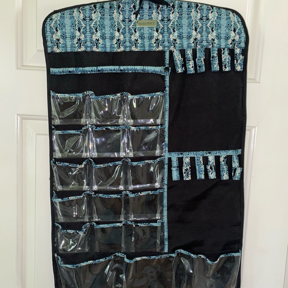 Black and Blue Hanging Jewelry Organizer